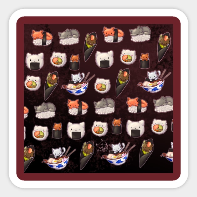 Sushi cats Sticker by Lyxy